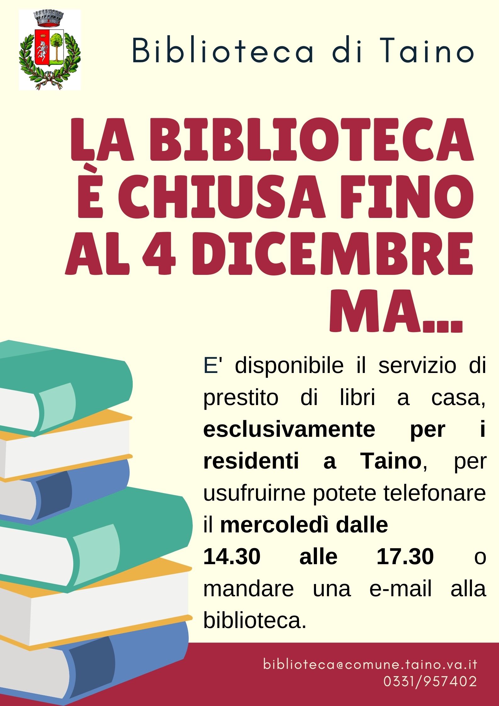 Biblioteca chiusa - Prestito a casa