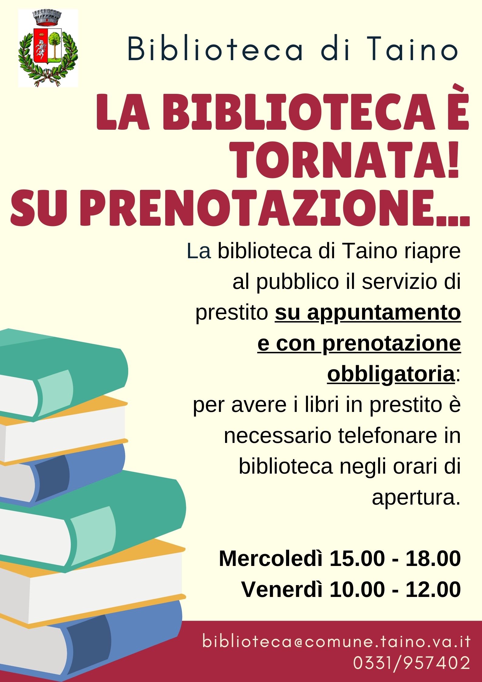 La Biblioteca riapre.... su prenotazione!