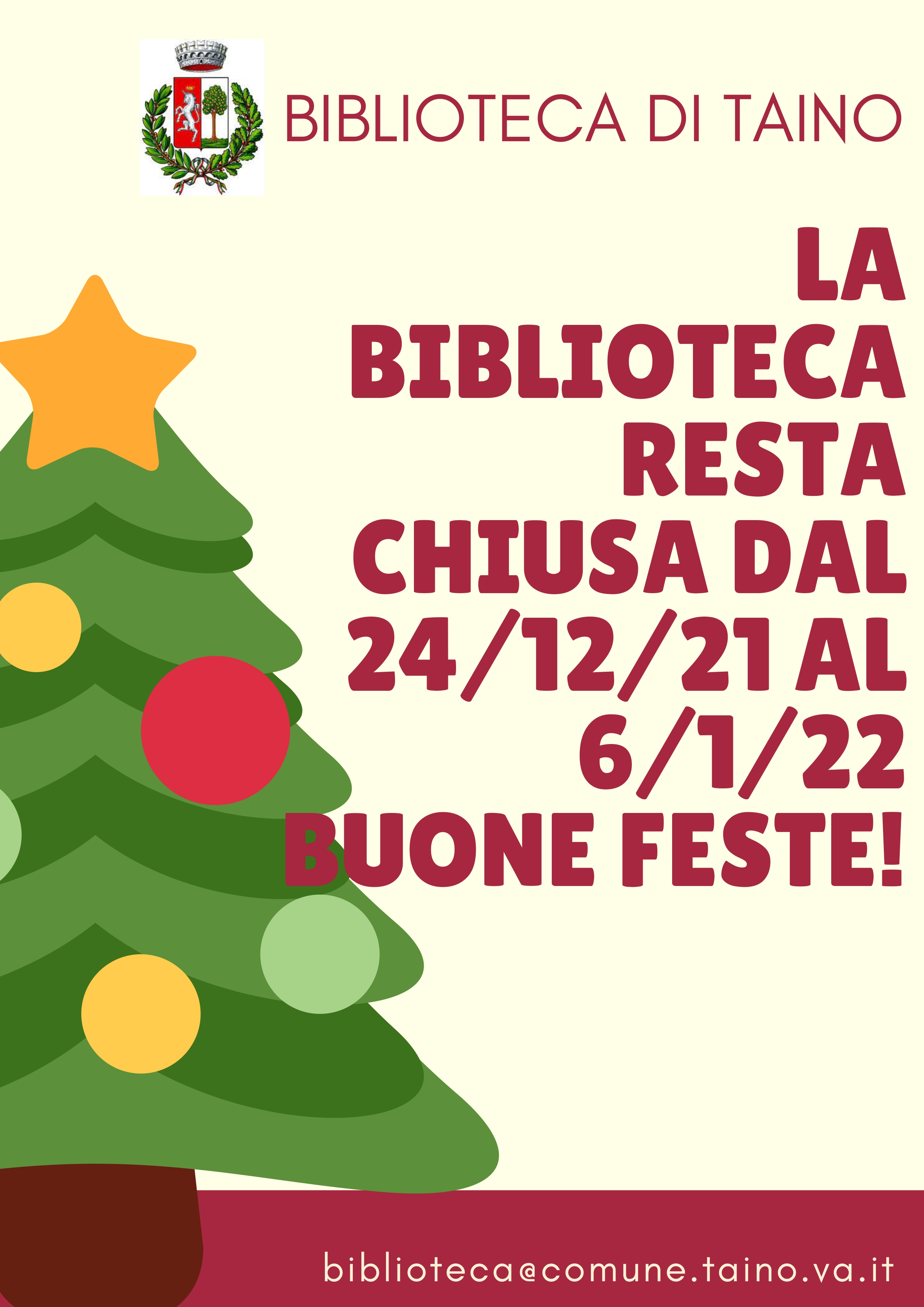 Chiusura Biblioteca per festività natalizie